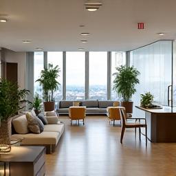 広々としたモダンなオフィスのインテリアデザイン