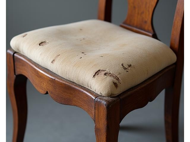 傷んだアンティークチェアの修復前